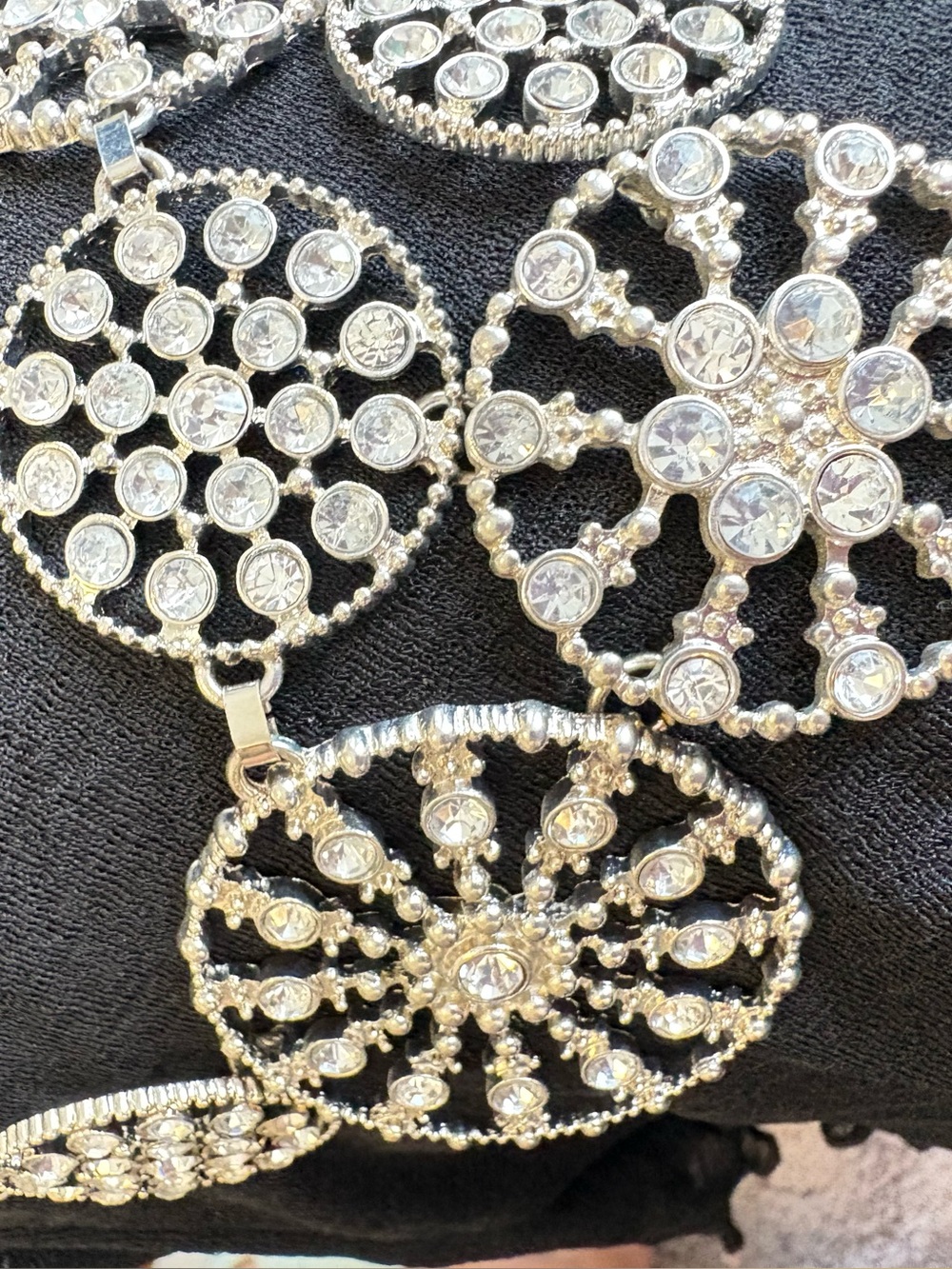 Silver Crystal Statement Necklace - Women Jewelry